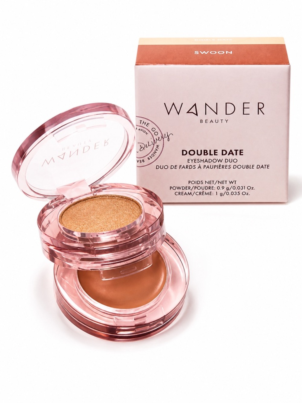WANDER Beauty Double Date Eyeshadow Duo Smitten Swoon NIB Mirror